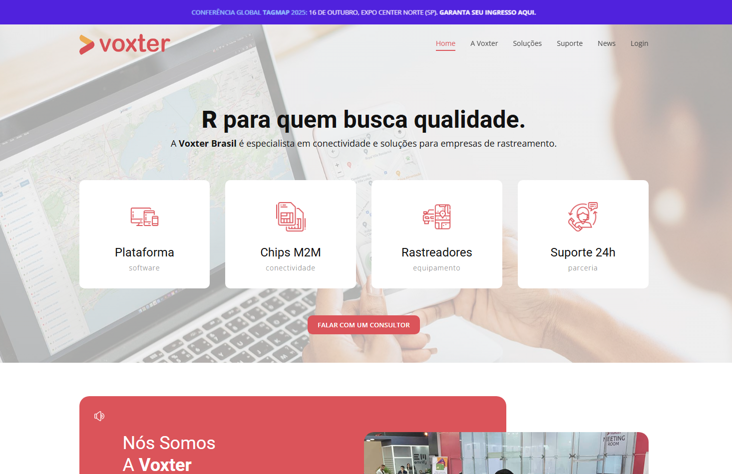 A Voxter Brasil atua nacionalmente com foco no mercado B2B, sendo uma solução robusta para empresas que buscam escalar sua gestão de frotas: